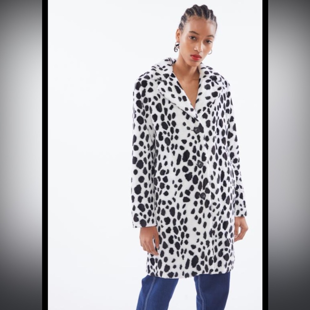 Made Me NY faux fur animal print coat from Urban Outfitters